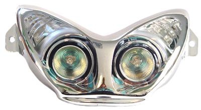 koplampunit Aerox halogeen+led chroom (geen glas)